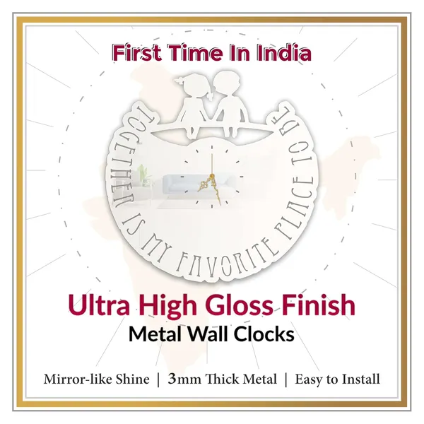 White_Together_Love_Kids_Wall_Clock_Ultra_High_Gloss_Metal_Built_Silent_Non_Ticking_Movement_Romantic_Wall_Decor_Living_Room_Bedroom_Kids_Room