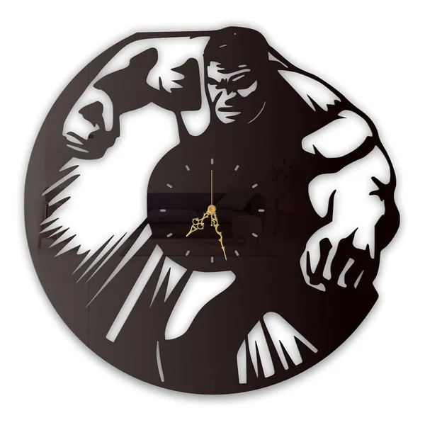 Wine_Red_Mighty_Green_Warrior_Wall_Clock_Ultra_High_Gloss_Metal_Metal_Built_Silent_Non_Ticking_Living_Room_Bedroom_Hero_Theme_Clock