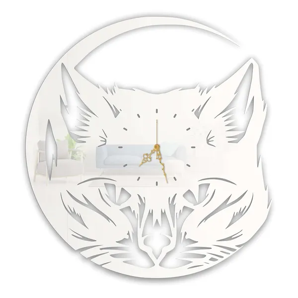White_Cat_Face_Wall_Clock_Ultra_High_Gloss_Metal_Built_Silent_Non_Ticking_Metal_Wall_Clock_Pet_Lover_Decor_Living_Room_Bedroom_Cozy_Corners