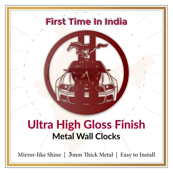 Wine_Red_Racing_Stallion_Car_Clock_Muscle_Car_Theme_Metal_Wall_Decor_Gift_For_Car_Lovers_Living_Room_Garage_Silent_Wall_Clock