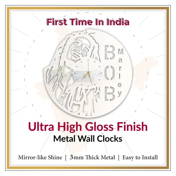 White_Reggae_Legend_Wall_Clock_Metal_Built_Ultra_High_Gloss_Silent_Non_Ticking_Movement_Modern_Wall_Decor_Living_Room_Bedroom_Studio