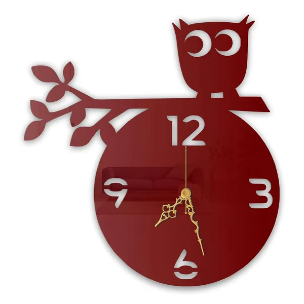 Wine_Red_Owl_On_Branch_Wall_Clock_Cute_Owl_Theme_Wall_Decor_For_Living_Room_Bedroom_Silent_Sweep_Metal_Clock_Nature_Inspired_Home_Decoration