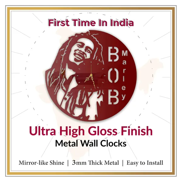 Wine_Red_Reggae_Legend_Wall_Clock_Metal_Built_Ultra_High_Gloss_Silent_Non_Ticking_Movement_Modern_Wall_Decor_Living_Room_Bedroom_Studio
