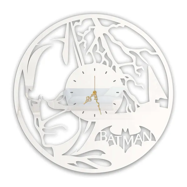White_Dark_Vigilante_Wall_Clock_Metal_Built_Ultra_High_Gloss_Silent_Non_Ticking_Movement_Hero_Wall_Decor_Living_Room_Bedroom_Fan_Cave