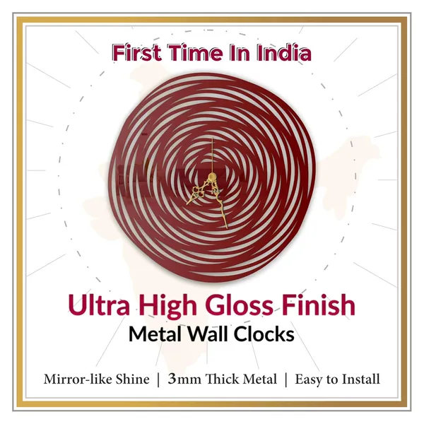 Wine_Red_Hypnotic_Swirl_Wall_Clock_Metal_Built_Ultra_High_Gloss_Silent_Non_Ticking_Movement_Modern_Wall_Decor_Living_Room_Bedroom_Office