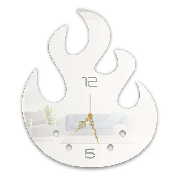 White_Flame_Fusion_Wall_Clock_Metal_Built_Ultra_High_Gloss_Silent_Non_Ticking_Movement_Modern_Wall_Decor_Living_Room_Bedroom_Office