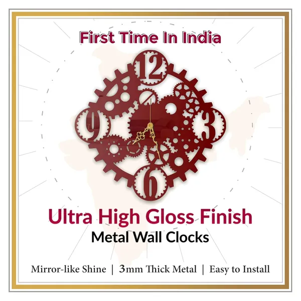 Wine_Red_Steampunk_Gear_Wall_Clock_Metal_Built_Ultra_High_Gloss_Silent_Non_Ticking_Movement_Industrial_Wall_Decor_Living_Room_Office_Bedroom