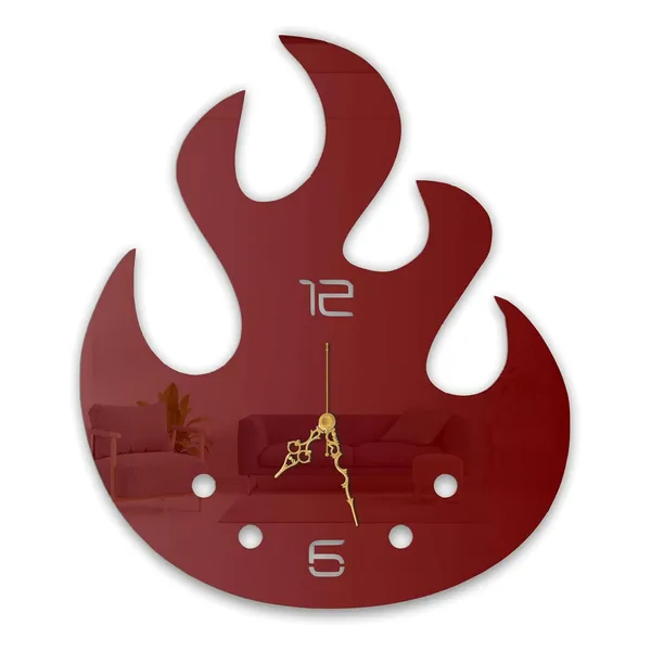Wine_Red_Flame_Fusion_Wall_Clock_Metal_Built_Ultra_High_Gloss_Silent_Non_Ticking_Movement_Modern_Wall_Decor_Living_Room_Bedroom_Office