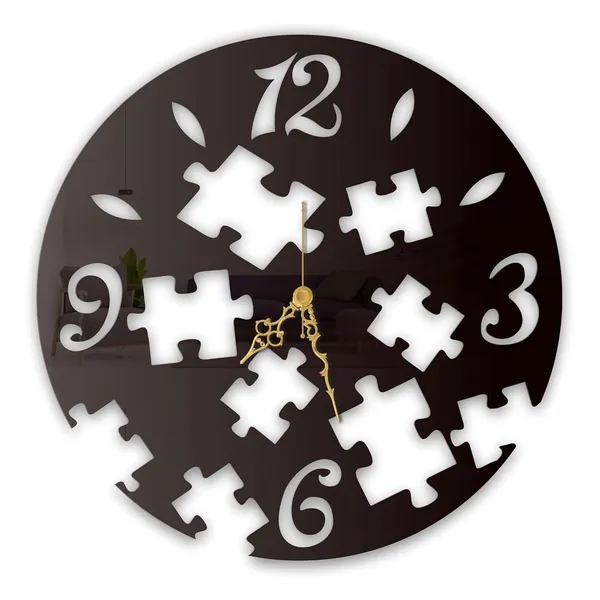 Black_Puzzle_Art_Wall_Clock_Metal_Built_Ultra_High_Gloss_Silent_Non_Ticking_Movement_Unique_Wall_Decor_Living_Room_Bedroom_Office