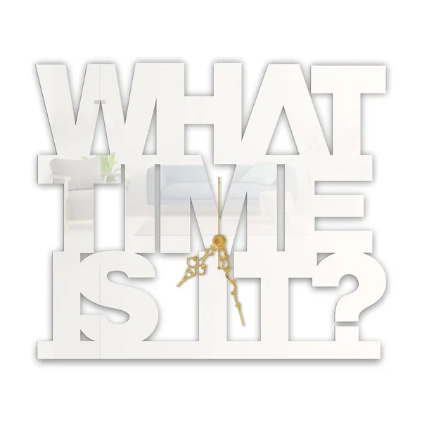 White_What_Time_Is_It_Wall_Clock_Metal_Built_Ultra_High_Gloss_Silent_Non_Ticking_Movement_Modern_Typography_Wall_Decor_Living_Room_Office_Bedroom