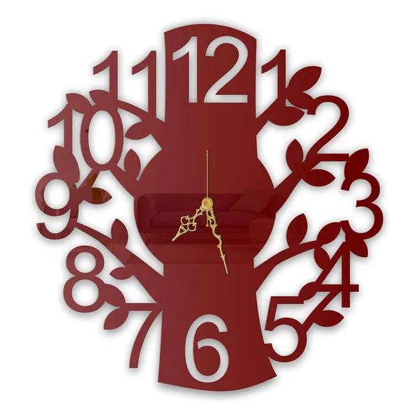 Wine_Red_Tree_Of_Time_Wall_Clock_Metal_Built_Ultra_High_Gloss_Silent_Non_Ticking_Movement_Nature_Wall_Decor_Living_Room_Bedroom_Office