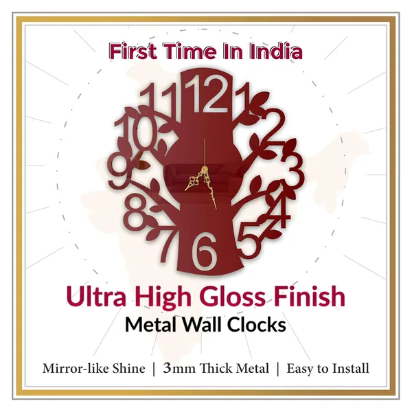 Wine_Red_Tree_Of_Time_Wall_Clock_Metal_Built_Ultra_High_Gloss_Silent_Non_Ticking_Movement_Nature_Wall_Decor_Living_Room_Bedroom_Office