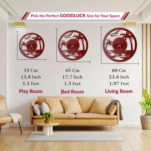 Wine_Red_Tropical_Sunset_Wall_Clock_Metal_Built_Ultra_High_Gloss_Silent_Non_Ticking_Movement_Beach_Wall_Decor_Living_Room_Bedroom_Office