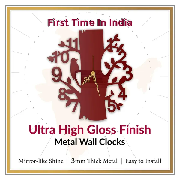 Wine_Red_Bird_On_Tree_Wall_Clock_Metal_Built_Ultra_High_Gloss_Silent_Non_Ticking_Movement_Nature_Wall_Decor_Living_Room_Bedroom_Office