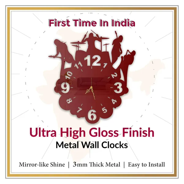 Wine_Red_Rock_Band_Wall_Clock_Metal_Built_Ultra_High_Gloss_Silent_Non_Ticking_Movement_Music_Wall_Decor_Living_Room_Bedroom_Studio
