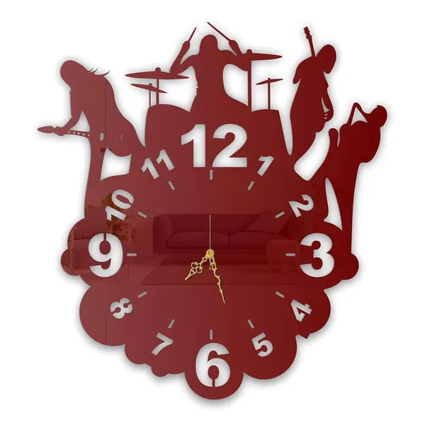 Wine_Red_Rock_Band_Wall_Clock_Metal_Built_Ultra_High_Gloss_Silent_Non_Ticking_Movement_Music_Wall_Decor_Living_Room_Bedroom_Studio
