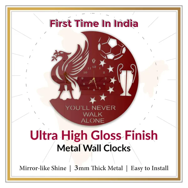 Wine_Red_Champion_Spirit_Wall_Clock_Metal_Built_Ultra_High_Gloss_Silent_Non_Ticking_Movement_Sports_Wall_Decor_Living_Room_Bedroom_Fan_Cave