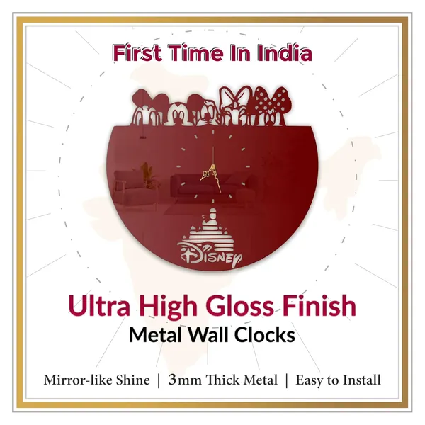 Wine_Red_Magical_Mouse_Kingdom_Wall_Clock_Metal_Built_Ultra_High_Gloss_Silent_Non_Ticking_Movement_Cartoon_Wall_Decor_Living_Room_Bedroom_Kids_Room