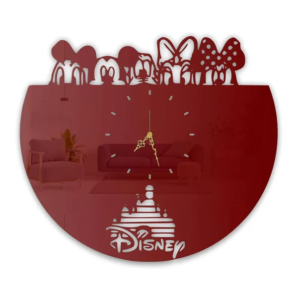 Wine_Red_Magical_Mouse_Kingdom_Wall_Clock_Metal_Built_Ultra_High_Gloss_Silent_Non_Ticking_Movement_Cartoon_Wall_Decor_Living_Room_Bedroom_Kids_Room
