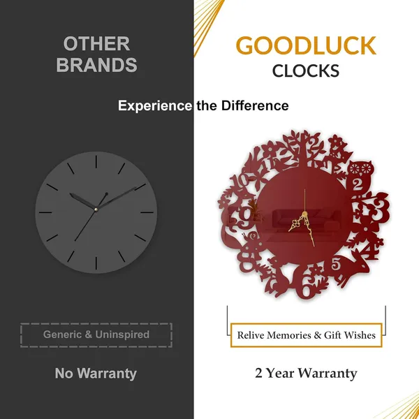 Wine_Red_Forest_Animals_Wall_Clock_Metal_Built_Ultra_High_Gloss_Silent_Non_Ticking_Movement_Nature_Wall_Decor_Living_Room_Bedroom_Kids_Room