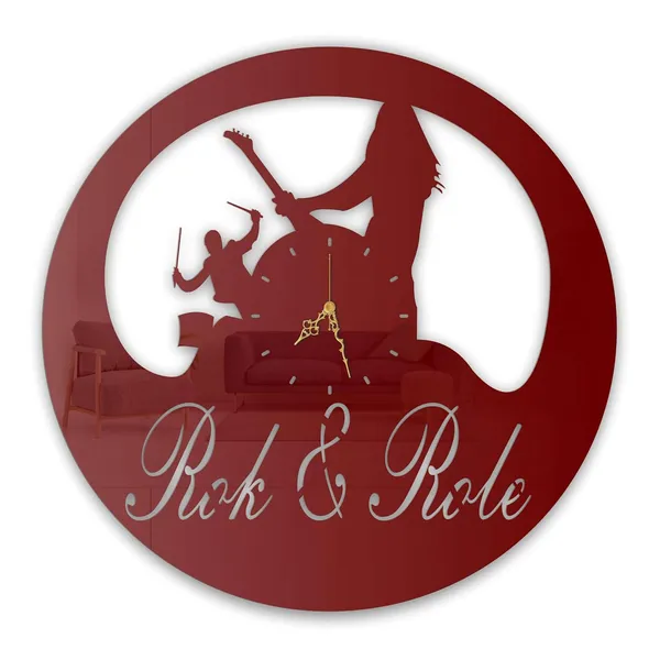 Wine_Red_Rock_Roll_Wall_Clock_Metal_Built_Ultra_High_Gloss_Silent_Non_Ticking_Movement_Music_Wall_Decor_Living_Room_Bedroom_Studio