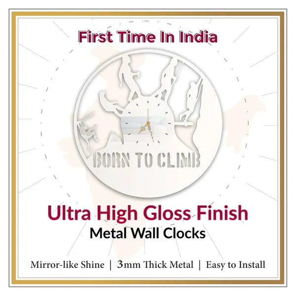 White_Born_To_Climb_Wall_Clock_Metal_Built_Ultra_High_Gloss_Silent_Non_Ticking_Movement_Adventure_Wall_Decor_Living_Room_Bedroom_Office