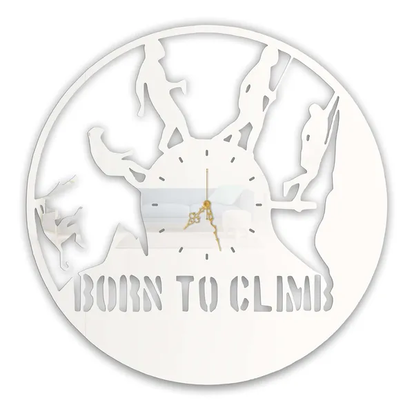 White_Born_To_Climb_Wall_Clock_Metal_Built_Ultra_High_Gloss_Silent_Non_Ticking_Movement_Adventure_Wall_Decor_Living_Room_Bedroom_Office