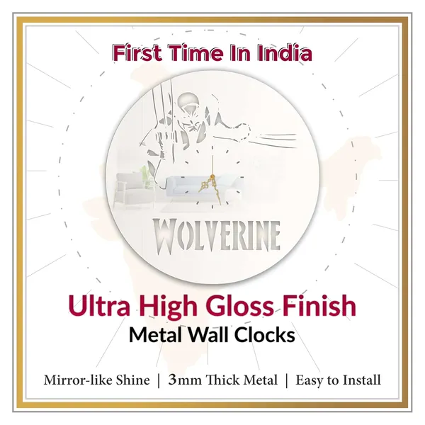 White_Clawed_Warrior_Wall_Clock_Metal_Built_Ultra_High_Gloss_Silent_Non_Ticking_Movement_Action_Wall_Decor_Living_Room_Gaming_Room_Bedroom