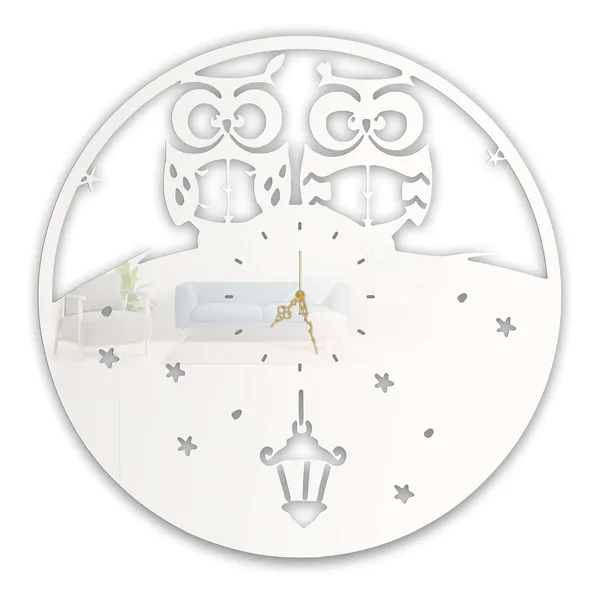 White_Owl_Couple_Night_Sky_Wall_Clock_Metal_Built_Ultra_High_Gloss_Silent_Non_Ticking_Cute_Animal_Wall_Decor_Living_Room_Bedroom_Kids_Room
