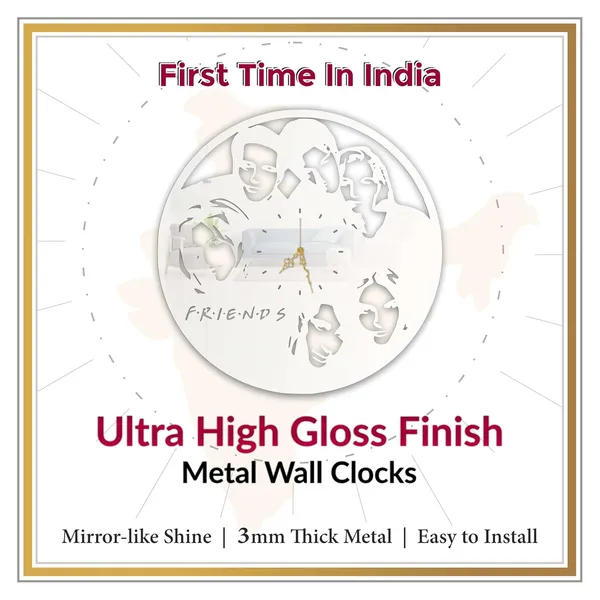 White_Classic_Comedy_Crew_Wall_Clock_Metal_Built_Ultra_High_Gloss_Silent_Non_Ticking_Sitcom_Themed_Wall_Decor_Living_Room_Bedroom_Fan_Space