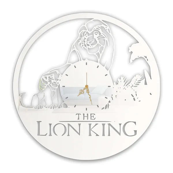 White_Jungle_Royalty_Wall_Clock_Metal_Built_Ultra_High_Gloss_Silent_Non_Ticking_Animal_Kingdom_Wall_Decor_Living_Room_Bedroom_Kids_Room