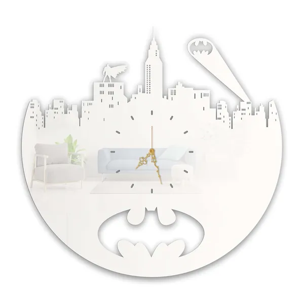 White_Dark_Vigilante_Cityscape_Wall_Clock_Metal_Built_Ultra_High_Gloss_Silent_Non_Ticking_Hero_Themed_Wall_Decor_Living_Room_Bedroom_Fan_Cave