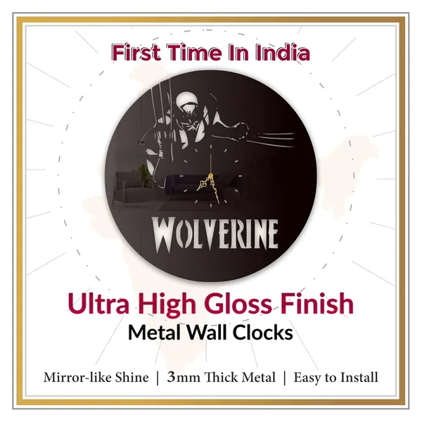 Black_Clawed_Warrior_Wall_Clock_Metal_Built_Ultra_High_Gloss_Silent_Non_Ticking_Movement_Action_Wall_Decor_Living_Room_Gaming_Room_Bedroom