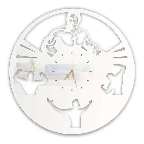 White_Muscle_Champion_Wall_Clock_Metal_Built_Ultra_High_Gloss_Silent_Non_Ticking_Movement_Fitness_Wall_Decor_Gym_Room_Living_Room_Bedroom