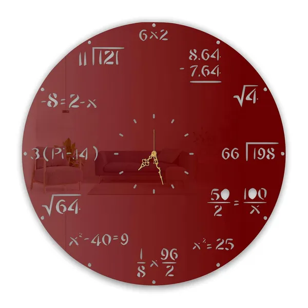 Wine_Red_Math_Puzzle_Wall_Clock_Metal_Built_Ultra_High_Gloss_Silent_Non_Ticking_Educational_Wall_Decor_Living_Room_Study_Room_Classroom