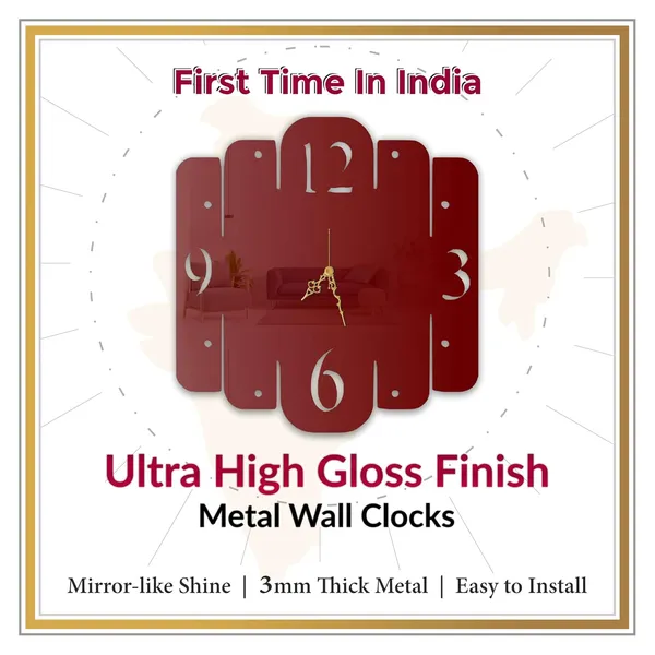 Wine_Red_Modern_Minimalist_Wall_Clock_Metal_Built_Ultra_High_Gloss_Silent_Non_Ticking_Movement_Contemporary_Wall_Decor_Living_Room_Bedroom_Office