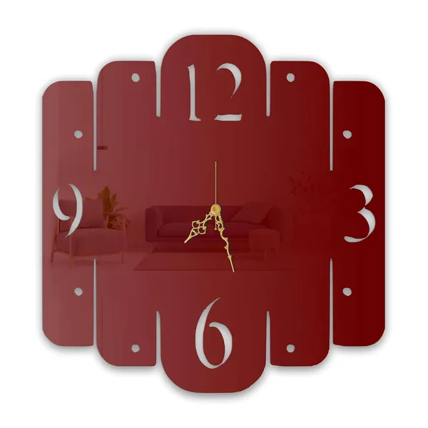 Wine_Red_Modern_Minimalist_Wall_Clock_Metal_Built_Ultra_High_Gloss_Silent_Non_Ticking_Movement_Contemporary_Wall_Decor_Living_Room_Bedroom_Office