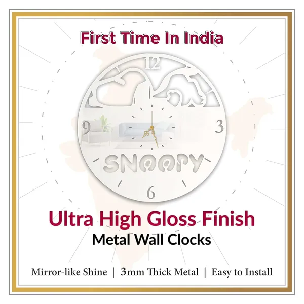 White_Sleepy_Pup_Wall_Clock_Metal_Built_Ultra_High_Gloss_Silent_Non_Ticking_Movement_Cute_Wall_Decor_Living_Room_Bedroom_Kids_Room