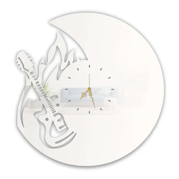 White_Flaming_Guitar_Wall_Clock_Metal_Built_Ultra_High_Gloss_Silent_Non_Ticking_Rock_Music_Wall_Decor_Living_Room_Studio_Bedroom