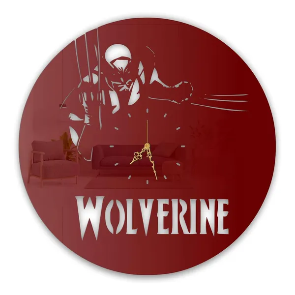 Wine_Red_Clawed_Warrior_Wall_Clock_Metal_Built_Ultra_High_Gloss_Silent_Non_Ticking_Movement_Action_Wall_Decor_Living_Room_Gaming_Room_Bedroom