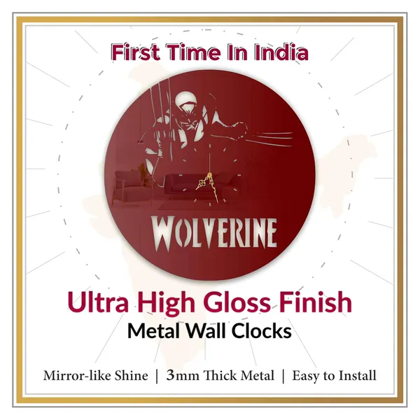 Wine_Red_Clawed_Warrior_Wall_Clock_Metal_Built_Ultra_High_Gloss_Silent_Non_Ticking_Movement_Action_Wall_Decor_Living_Room_Gaming_Room_Bedroom