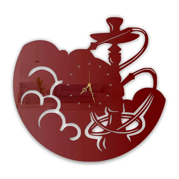 Wine_Red_Hookah_Lounge_Wall_Clock_Metal_Built_Ultra_High_Gloss_Silent_Non_Ticking_Smoke_Art_Wall_Decor_Living_Room_Cafe_Lounge