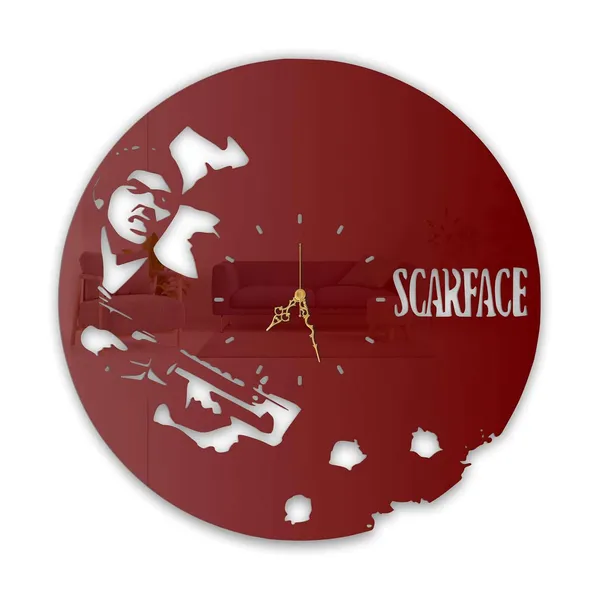 Wine_Red_Shadow_Enforcer_Wall_Clock_Metal_Built_Ultra_High_Gloss_Silent_Non_Ticking_Movement_Crime_Noir_Wall_Decor_Living_Room_Office_Studio
