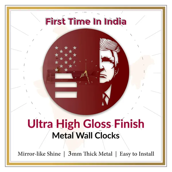 Wine_Red_Leader_Silhouette_Wall_Clock_Metal_Built_Ultra_High_Gloss_Silent_Non_Ticking_Patriotic_Wall_Decor_Living_Room_Office_Study_Room