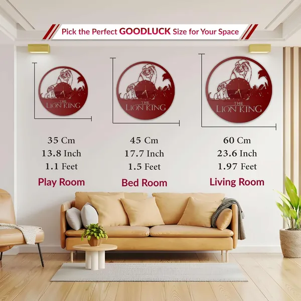 Wine_Red_Jungle_Royalty_Wall_Clock_Metal_Built_Ultra_High_Gloss_Silent_Non_Ticking_Animal_Kingdom_Wall_Decor_Living_Room_Bedroom_Kids_Room