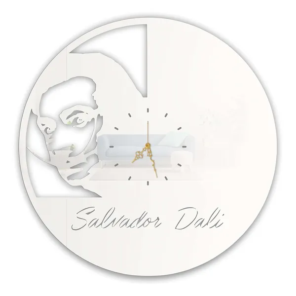 White_Surrealist_Muse_Wall_Clock_Metal_Built_Ultra_High_Gloss_Silent_Non_Ticking_Artistic_Wall_Decor_Living_Room_Bedroom_Studio