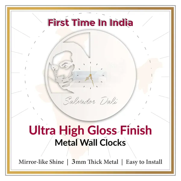 White_Surrealist_Muse_Wall_Clock_Metal_Built_Ultra_High_Gloss_Silent_Non_Ticking_Artistic_Wall_Decor_Living_Room_Bedroom_Studio