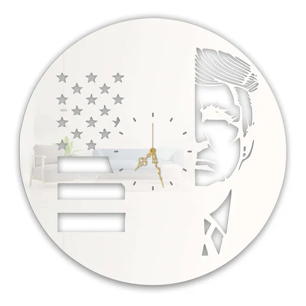 White_Leader_Silhouette_Wall_Clock_Metal_Built_Ultra_High_Gloss_Silent_Non_Ticking_Patriotic_Wall_Decor_Living_Room_Office_Study_Room