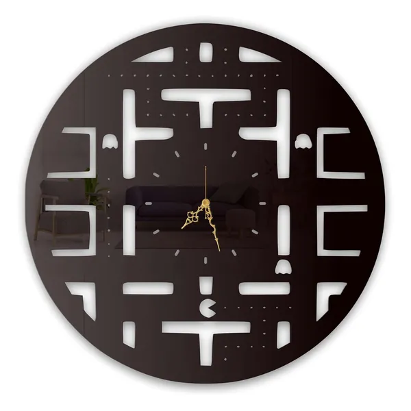 Black_Retro_Maze_Runner_Wall_Clock_Metal_Built_Ultra_High_Gloss_Silent_Non_Ticking_Movement_Gaming_Wall_Decor_Living_Room_Bedroom_Game_Room