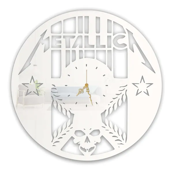 White_Heavy_Metal_Rock_Band_Wall_Clock_Ultra_High_Gloss_Metal_Built_Silent_Non_Ticking_Movement_Rock_Music_Wall_Decor_Living_Room_Bedroom_Studio